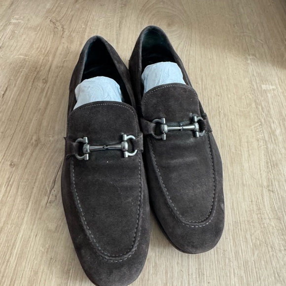 Salvatore Ferragamo Brown Suede Loafers - Picture 1 of 4